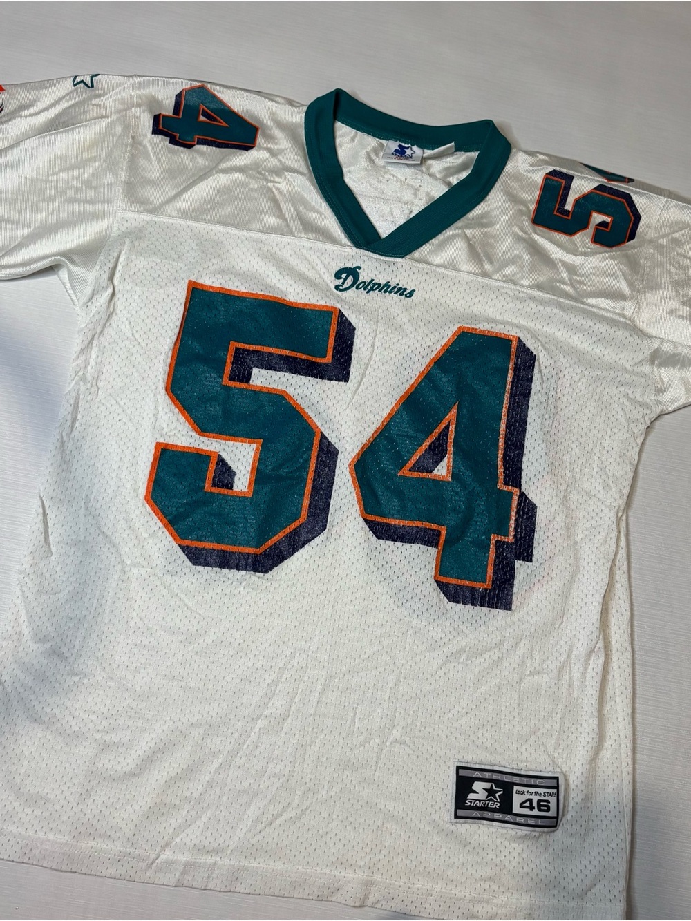 Vintage 90s Zach Thomas starter jersey miami dolphins #54 football nfl Sz 46 M - Picture 3 of 8